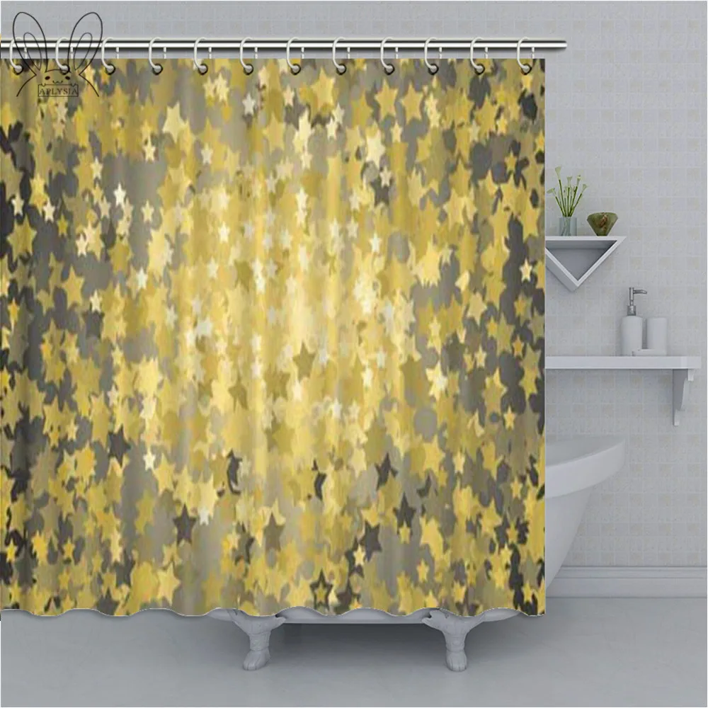 

Абстрактный фон Aplysia с золотыми блестками, цветная тканевая занавеска для душа в ванную комнату с крючками, домашний декор