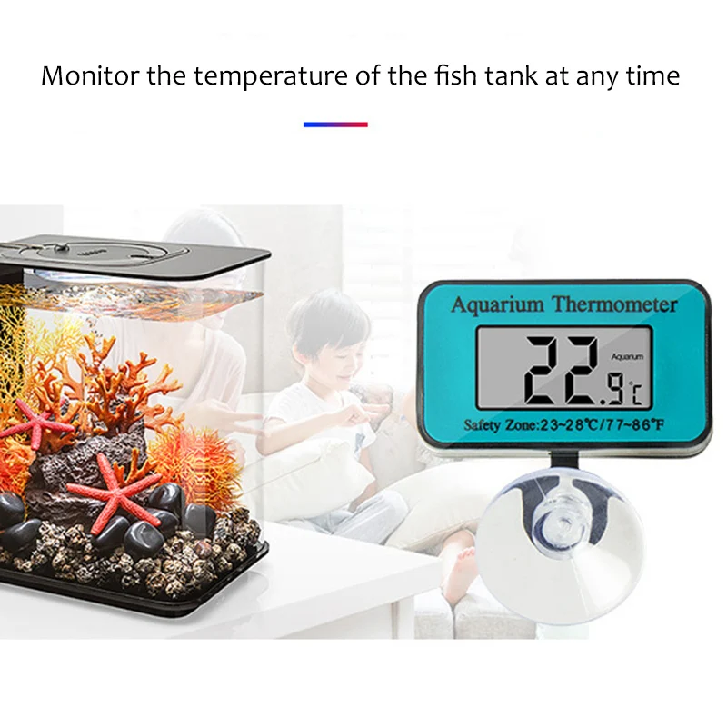 Waterproof Digital LCD Fish Tank Thermometer Underwater Temperature Monitor with Suction Cup 1pc |