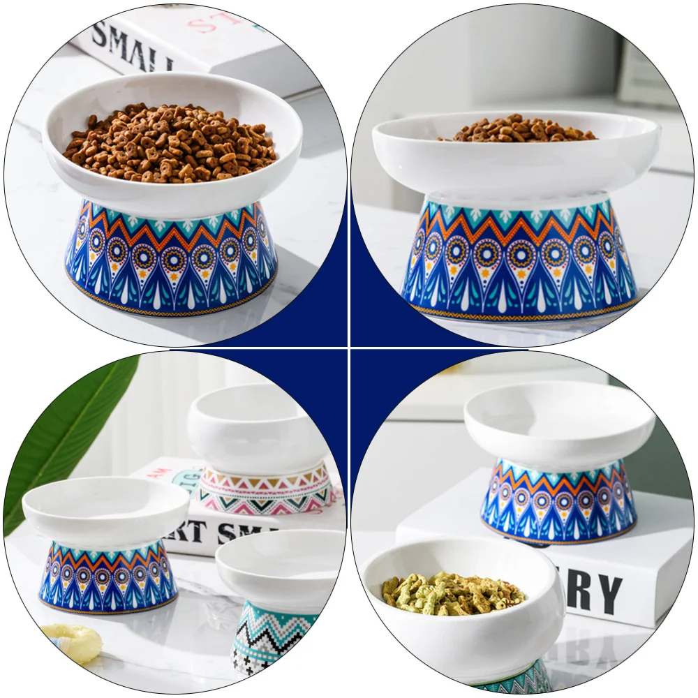 

1Pc Bohemia Ceramic Pet Feeder Creative Dog Cat Feeding Basin Home Pet Supply