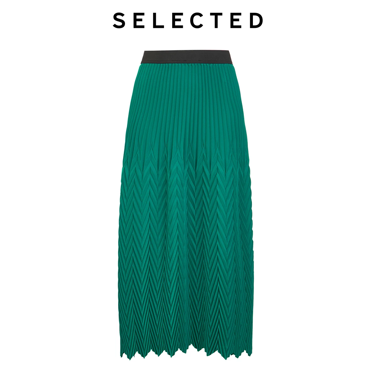 

SELECTED Women's Mid-length Elasticized Waist Pleated Skirt S|41934C504