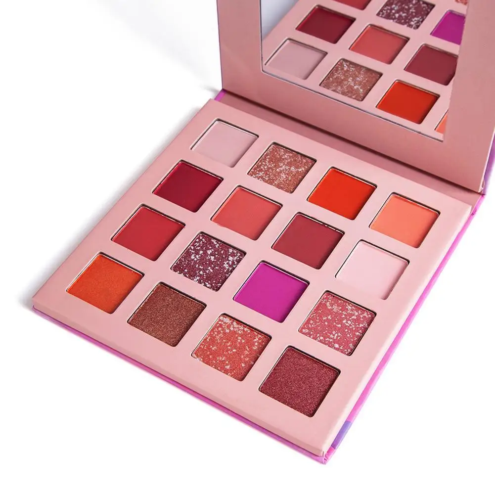 16 цветов мерцающие матовые тени для век Палитра стойкий водостойкий мерцающий