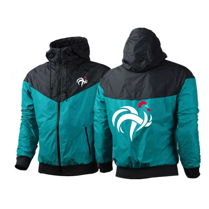 

Spring and summer 2021 newhooded men's jacket men's casual windbreaker zipper thin section hooded jacket men printing jacket