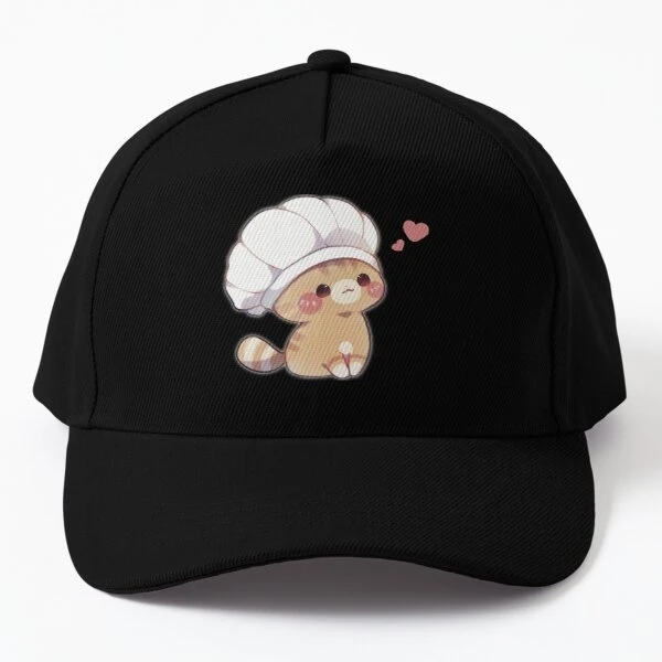 

Chef Kitty Baseball Cap Hat Black Sport Mens Spring Fish Summer Czapka Printed Casquette Casual Bonnet Sun Boys