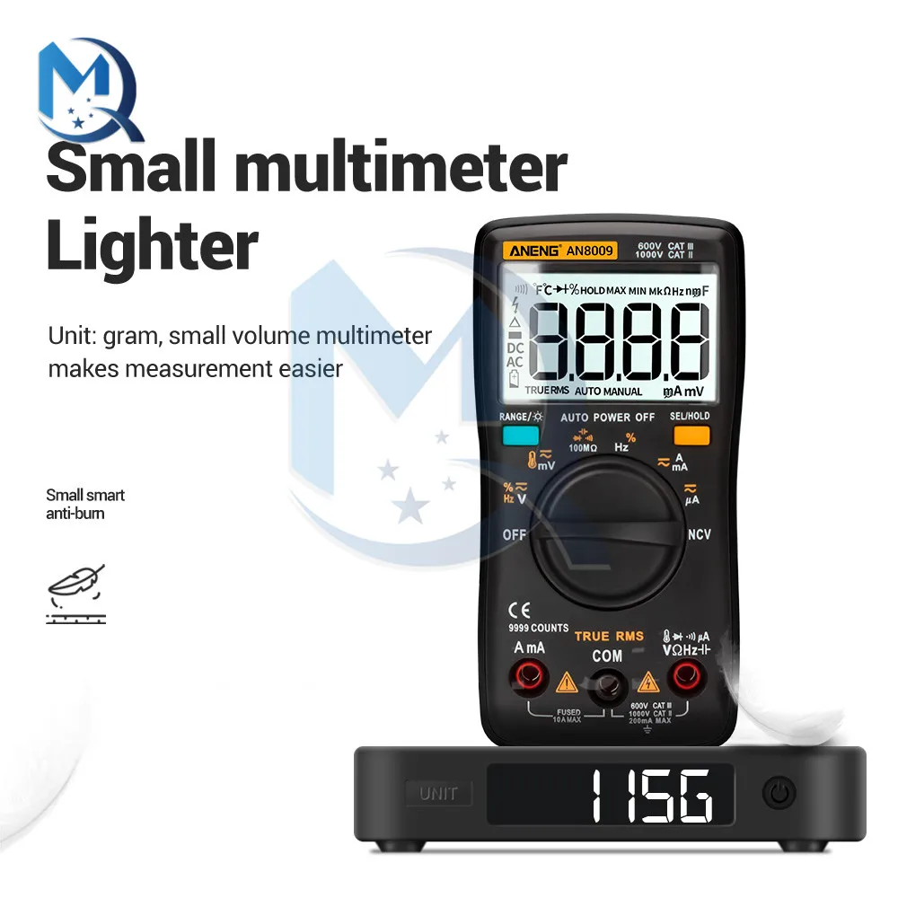 AN8009 Multimeter AC750V LCD Digital Display with NVC Intelligent Anti-burn Voltage and Vurrent High-precision Multimeter