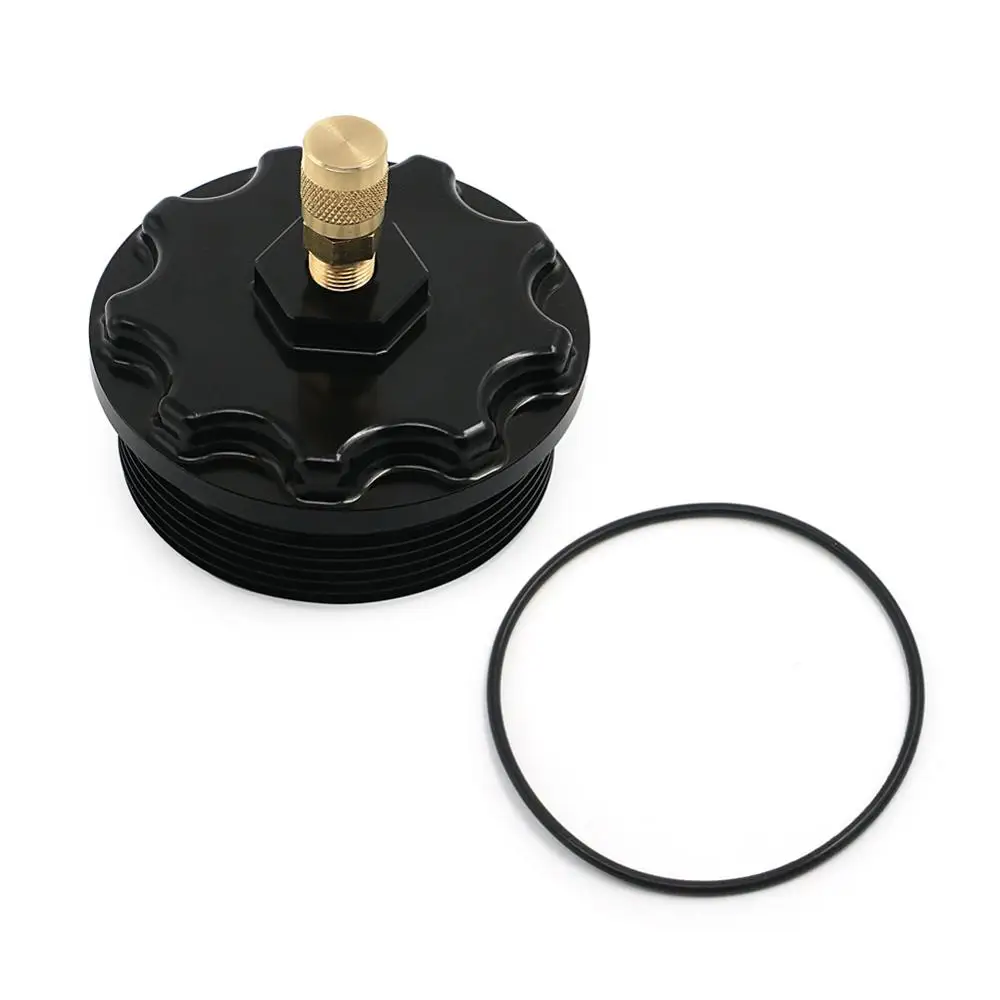 black 1set Для 2003-2007 Ford Powerstroke Дизель 6.0L топливного газа крышки бака масляный топливный фильтр крышка с портом давления E F серии 2006 2005 2004 - Цвет: black 1set