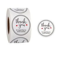 100 500 pcs 1 inch personalized thank you craft label high quality sticker for gift card party wedding packaging small business