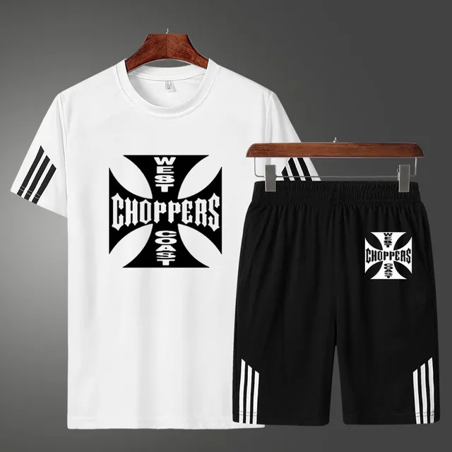 Мужская футболка с принтом West Coast Повседневный хлопковый костюм из двух