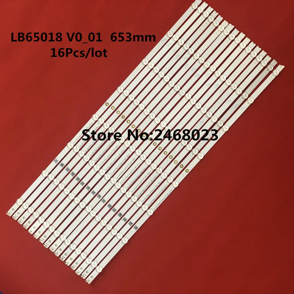 Новый 16 шт./лот 8LED 653 мм Светодиодная подсветка D65U D2 D65 E65X C2 LB65018 V0_01|Светодиодные