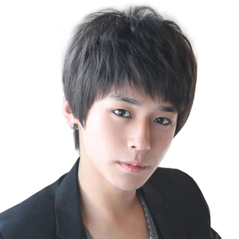 DIFEI высокотемпературный синтетический парик короткие прямые волосы с челкой