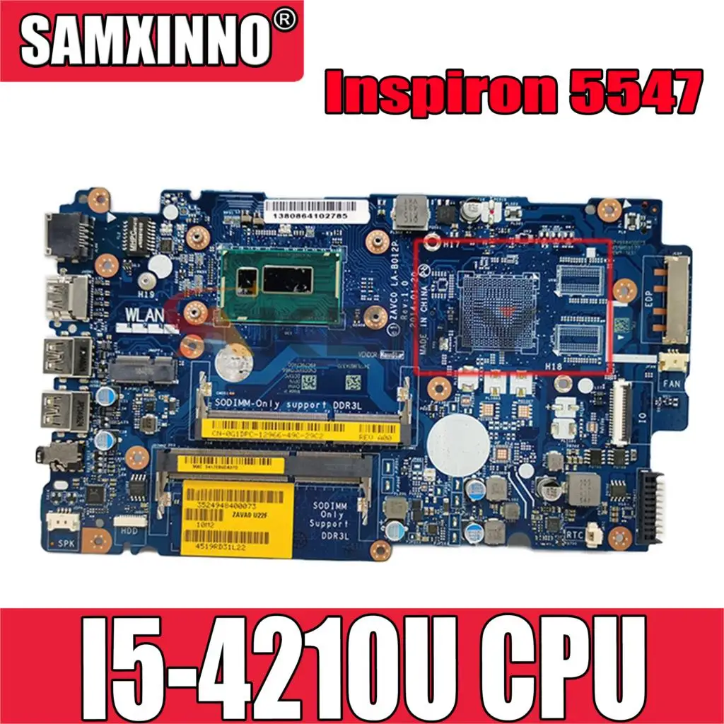 

Original Laptop motherboard For DELL Inspiron 5547 I5-4210U Mainboard CN-0CHTC2 0CHTC2 ZAVC0 LA-B012P SR1EF 216-085020