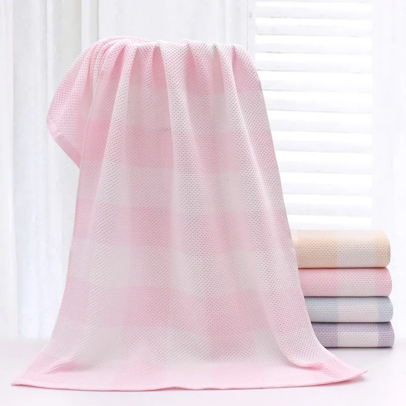 

70x140cm Cotton Honeycomb Water Cube Soft Absorbent Household Bathroom Family Bath Towel