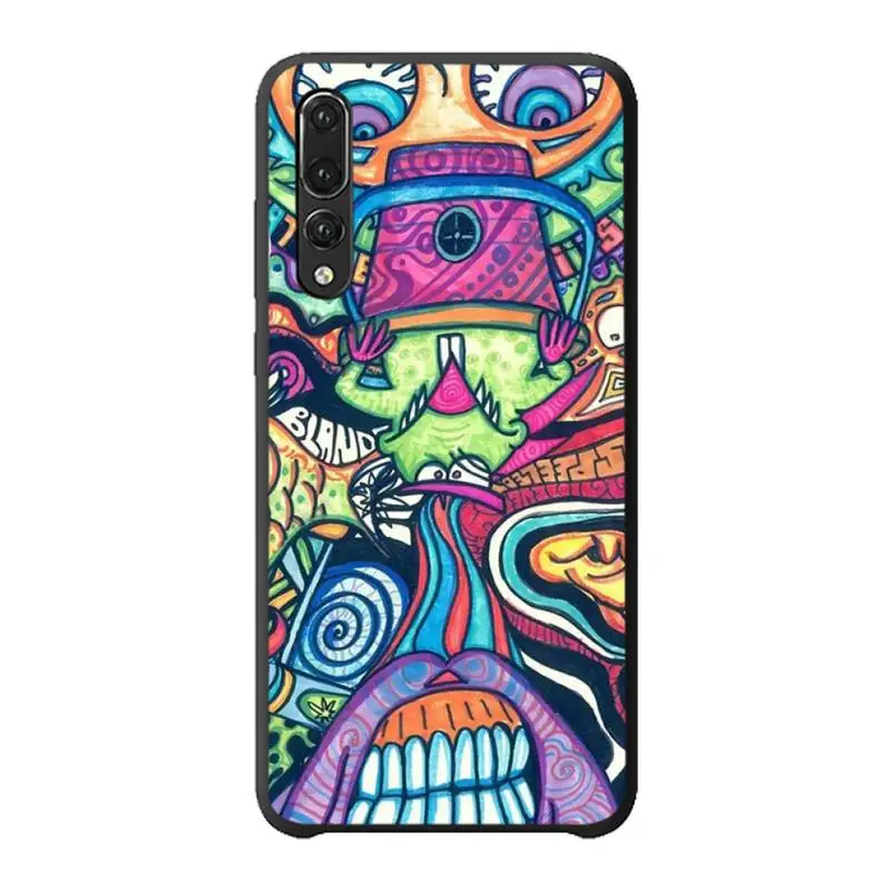 

Babaite Psychedelic Trippy Art black Phone Case Hull For Huawei P20 P30 P10 lite P20Pro PSmart Y7 Y6 Prime Mate20 Nova3E