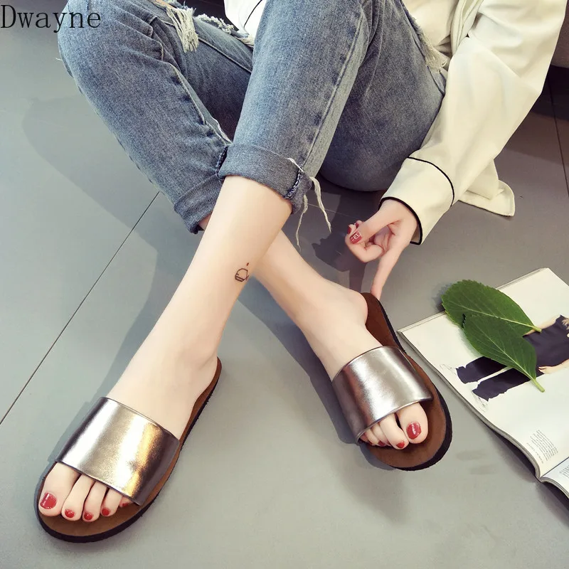 2019 summer new Korean fashion versatile slippers flat bottom beach sandals and simple comfortable womens flip flop | Обувь