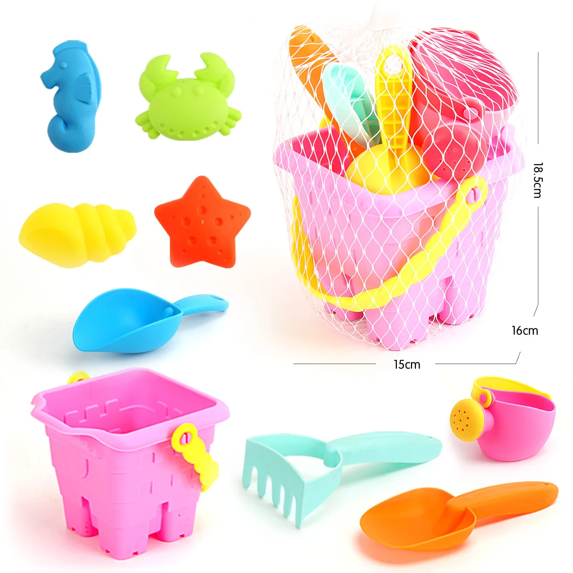 

Beach Toys For Kids Play Water Toys Sand Box Set Kit Sand Table Sand Bucket Summer Toys for Beach Play Sand Water Game Play Cart