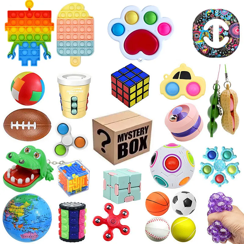 5-20 Pcs Fidget Toys Pack Mystery Box Surprise Anti Stress Set Relief Antistress Sit For Children Adults Blind | Игрушки и хобби