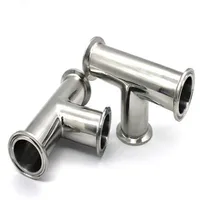 19 25 32 38 45 51 57 63 76 89 102 108mm O/D 304 Stainless Steel Sanitary Ferrule 3 way Tee Connector Pipe Fitting 2" Tri Clamp