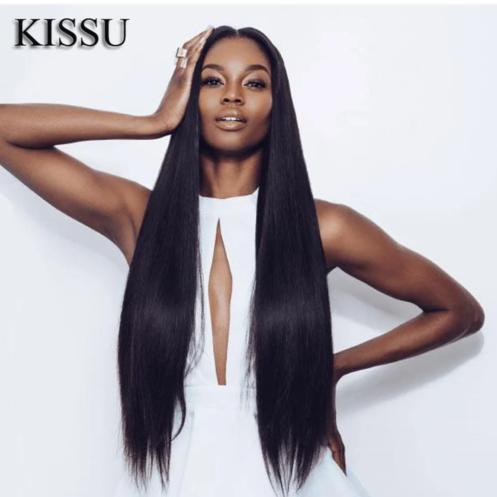 Перуанские пряди волос с закрытием Remy Прямые прямые человеческие волосы 4 для