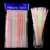 200 шт. одноразовых соломинок, изогнутые телескопические пластиковые разноцветные радужные соломинки в полоску для женских и магазинов напитков - изображение
