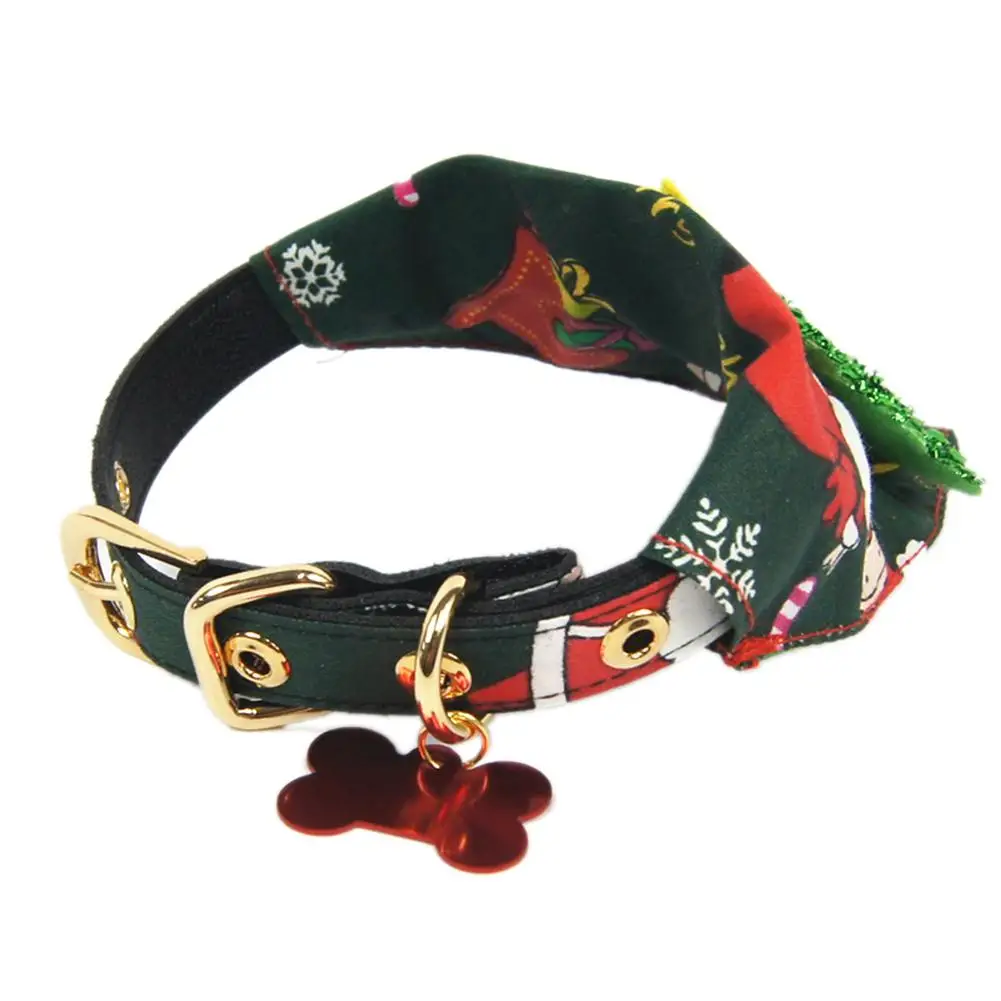 Ошейник для домашних питомцев Рождественская собака треугольный шарф ошейник