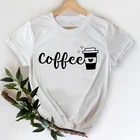 Женские футболки 2021, стильная футболка с надписью кофе для влюбленных на весну и лето, женский топ с принтом, привлекательная Футболка с принтом