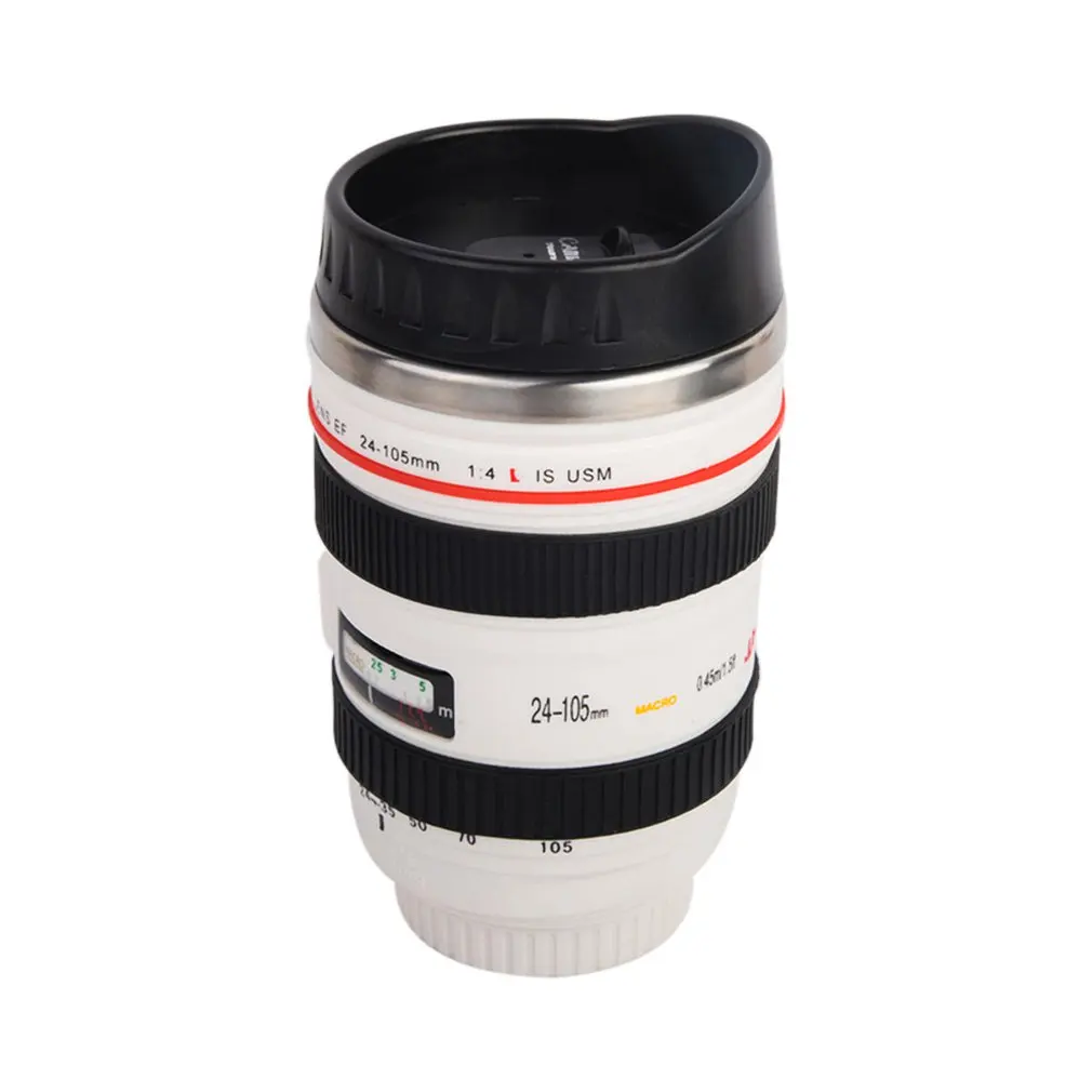 

Creative 400ml Stainless steel liner Camera Lens Mugs Coffee Tea Cup Mugs With Lid Novelty Gifts Thermocup Thermo mug