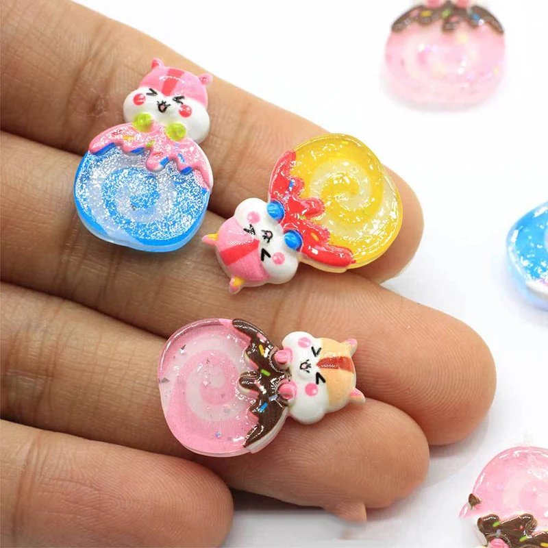 10 шт. с блестками и изображениями героев мультфильмов Леденец на палочке плоской