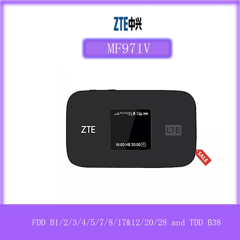 Original Unlocked ZTE MF971V 4G+ LTE Cat6 300Mbps Mobile WiFi Hotspot 4G mifi bands FDD B1/2/3/4/5/7/8/17&12/20/28 and TDD B38