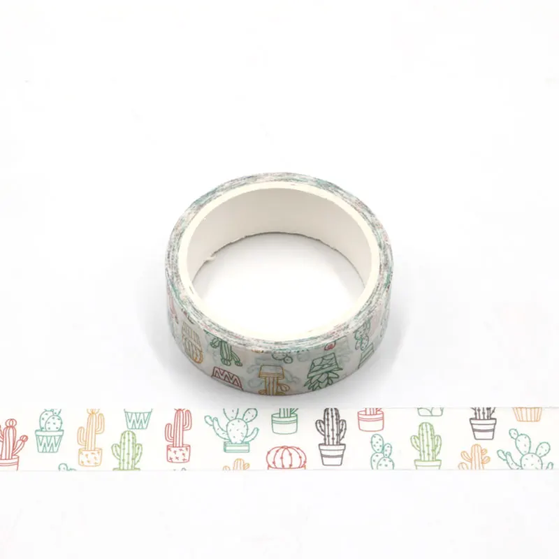 

1pcs Cactus Potted Plant Washi Tape Adhesive Paper Tape School Office Supplies DIY Scrapbooking Decorative Sticker Tape 5m