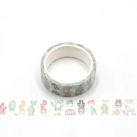 1pcs cactus potted plant washi tape adhesive paper tape school office supplies diy scrapbooking decorative sticker tape 5m