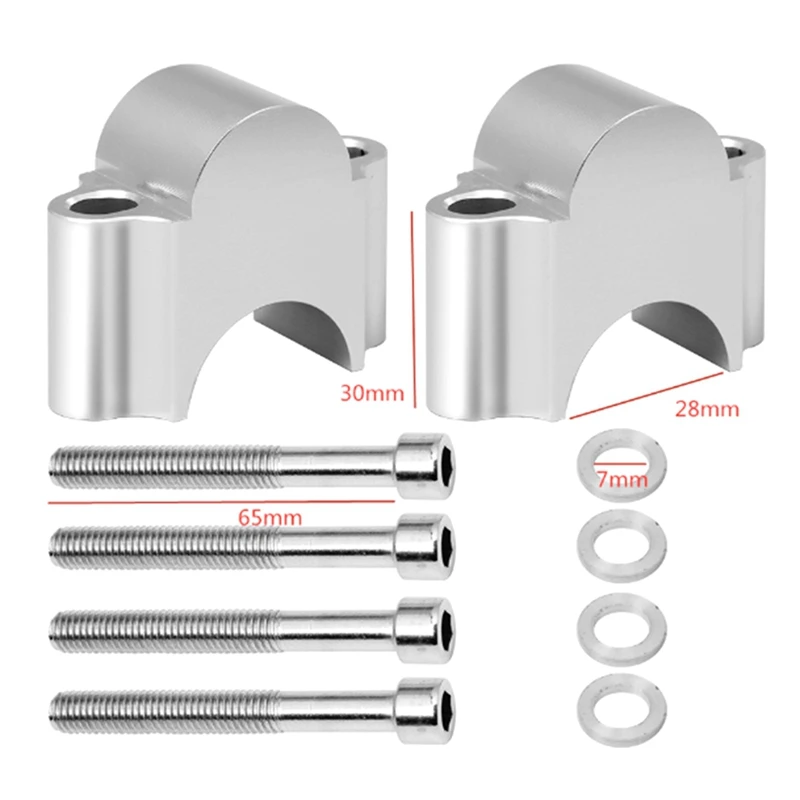 

Motorcycle Silver Handlebar Riser Mount Handle Clamp Universal for BMW- R1200Gs YAMAHA MT07 MT09