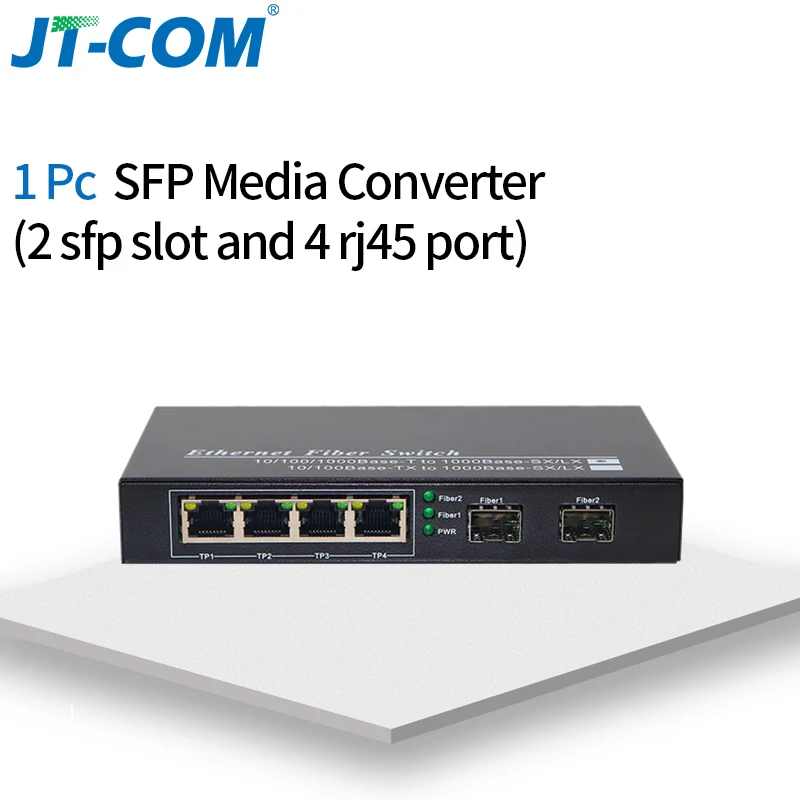10-портовый гигабитный коммутатор SFP Медиаконвертер 1000M 2 оптоволоконных порта SFP и 2/4/8 сетевых портов RJ45 Волоконно-оптические коммутаторы SFP включают оптоволоконные модули SFP - Цвет: 2G4E