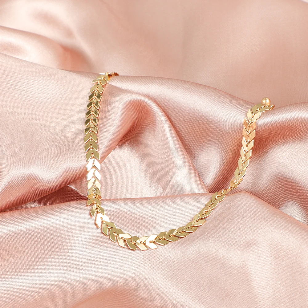 Модные Простые анклеты для женщин и девушек модные золотистые браслеты-цепочки