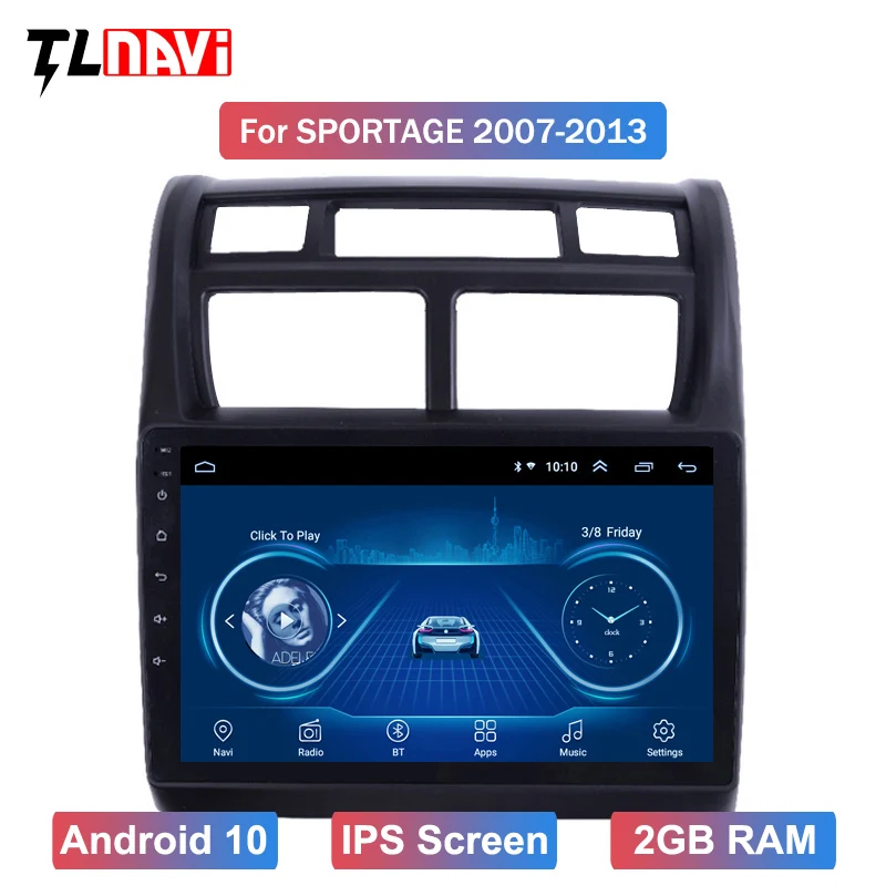 9 дюймов Android 10 IPS 2.5D сенсорный радиоприемник для KIA Sportage 2007 2013 с Bluetooth USB WIFI