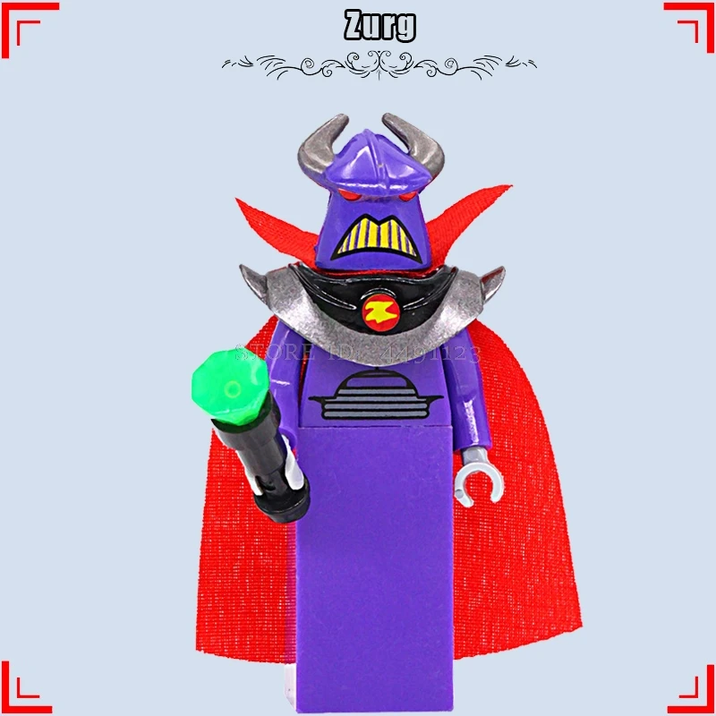 Zurg «История игрушек», «4 Вуди и Джесси Базз Лайтер чужой зург животного строительные кубики, детские игрушки Аниме фильм зеленого цвета в армейском Для мужчин стежка игрушка в виде фигурки - Цвет: Zurg