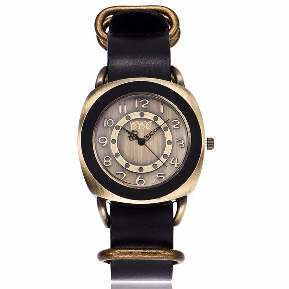 

Hot Selling Women Men Creative Genuine Leather Bracelet Watches Casual Female Male Quartz Watch Clock CCQ Brand Dropshipping