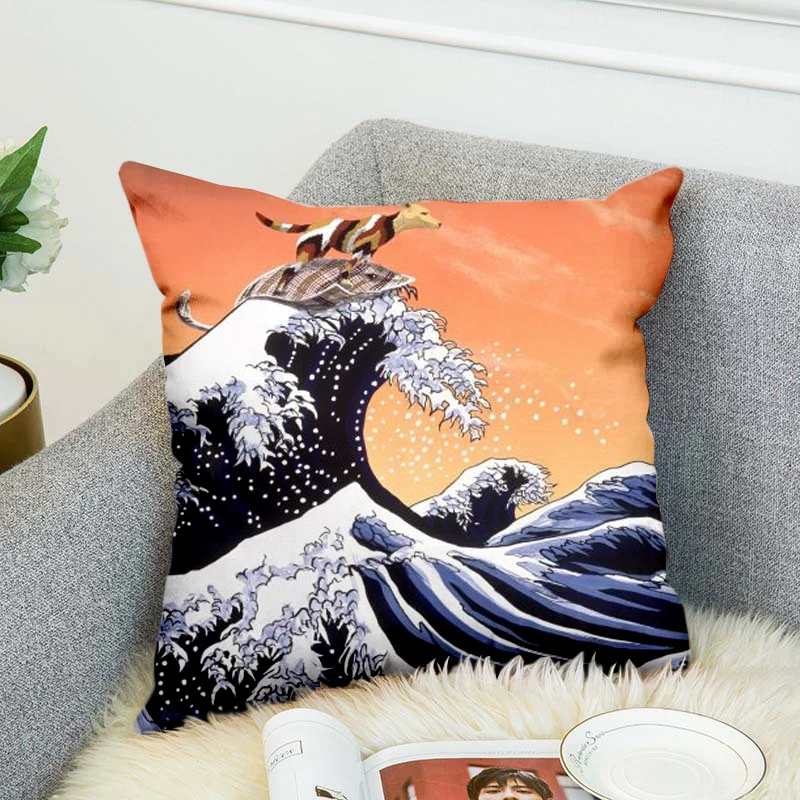 

Japanese Famous Paintings The Great Wave High Grade Decorative Pillow Case Car Home Sofa Cushion Cover 3D Digital Print style-5