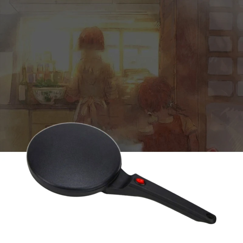 

HOT-Electric Crepe Maker Pizza Machine Non-Stick Griddle Baking Pan,Black