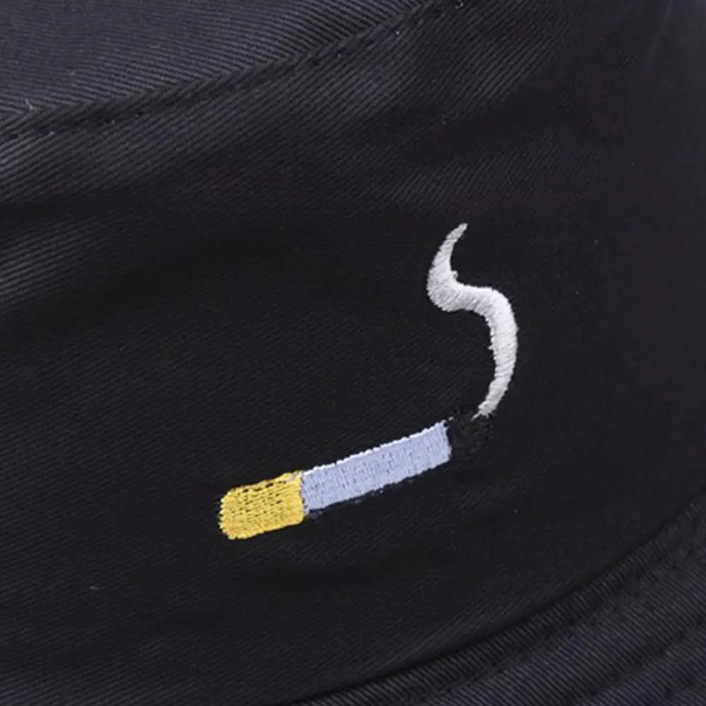 Панама с вышивкой сигарет для мужчин и женщин в стиле Харадзюку рыбалка Боб