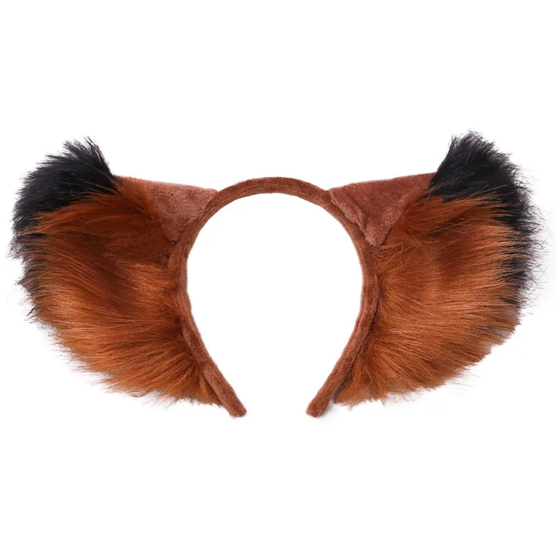 Women Party Ears for head Cosplay Furry Head Hair Hoop Faux Fur Fox Ears Headwear Hairband Headband  Rim Fashion furry head images - 6