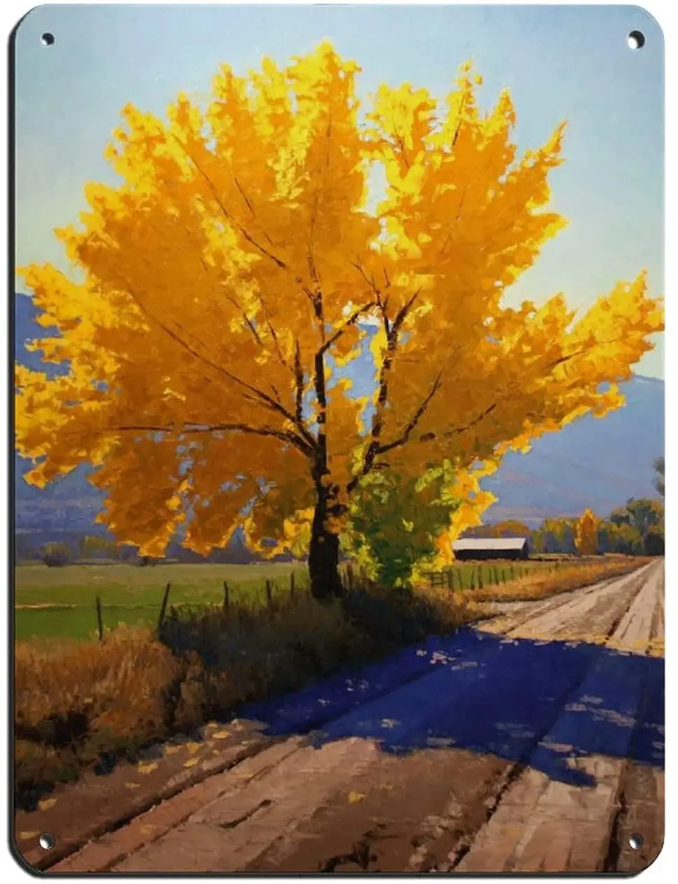 

Scenery Yellow Maple Country Nature Tin Sign Vintage Metal Pub Club Cafe bar Home Wall Art Decoration Poster Retro