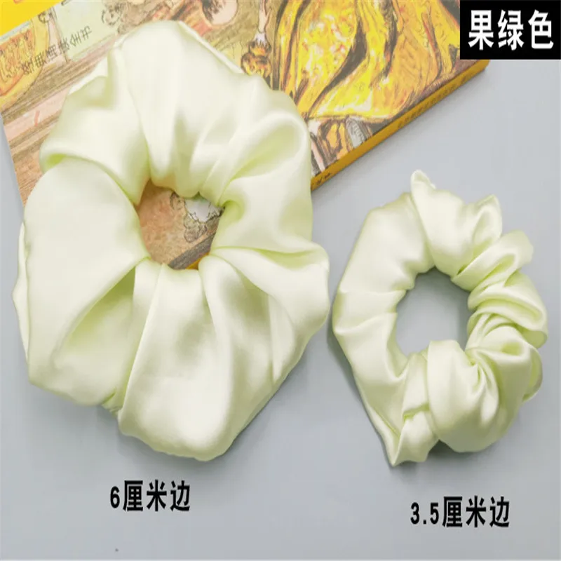 Модные женские милые резинки для волос шириной 3,5 см из чистого шелка, милые резинки для волос, OL, базовый держатель для конского хвоста