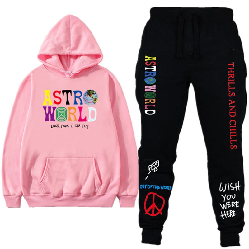 

Tracksuit Men TRAVIS SCOTT ASTROWORLD hope you are here HOODIES ASTROWORLD HOODIE streetwear + pants men's pullover sweatshirt