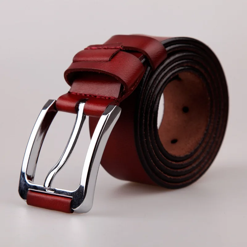 

Ремень мужской из воловьей кожи, Модный Роскошный дизайнерский Повседневный Пояс с металлической пряжкой с язычком,