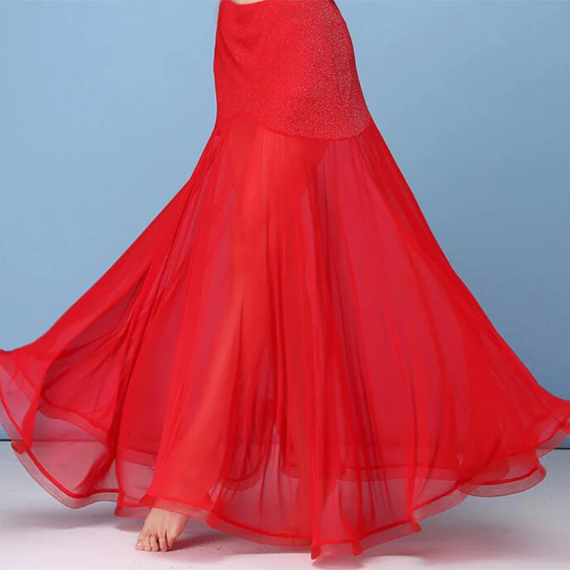 Женская шифоновая юбка для танца живота с листьями лотоса выступления костюм