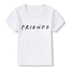 Новое поступление, футболка унисекс для девочек и мальчиков 2020, Забавные милые футболки с надписью Friends для мальчиков, белая Удобная футболка с круглым вырезом для детей
