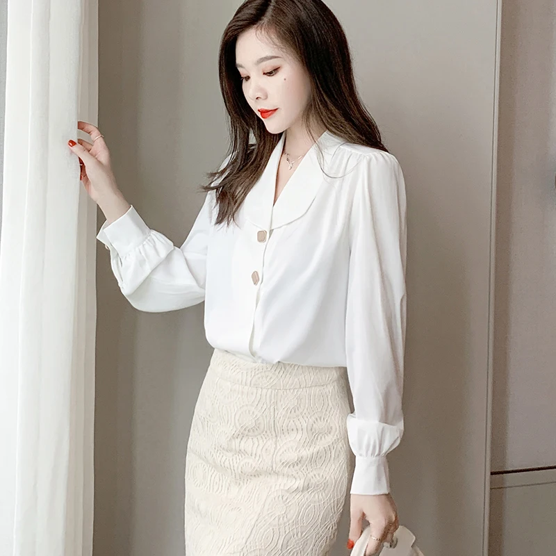 

Spring autumn new shirt women's retro shirt chiffon blouses