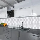 Настенные виниловые 3D-обои для ванной и кухни, стикеры в виде мозаичной плитки, водостойкие, ПВХ панели, брызги