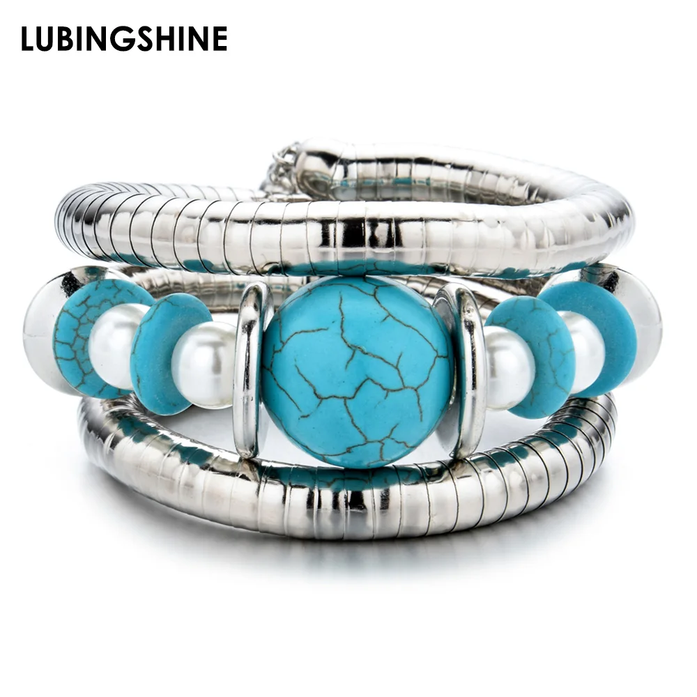 Винтажный Тибетский серебристый цвет браслеты со змеей для женщин и мужчин