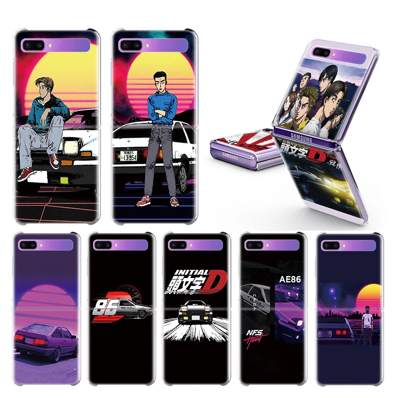 

Initial D Ae86 Cartoon Capa For Samsung Galaxy Z Flip 3 5G Case Hard Phone Coque Split Folding Clear Plistic ZFlip Cover Bumper