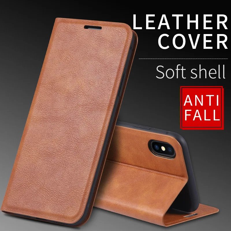 

Leather Etui For iPhone 6 6s 7 8 plus 11 X XR Flip Wallet Case For iPhone 11 Pro XS Max Card Holder Stand Protection Cover